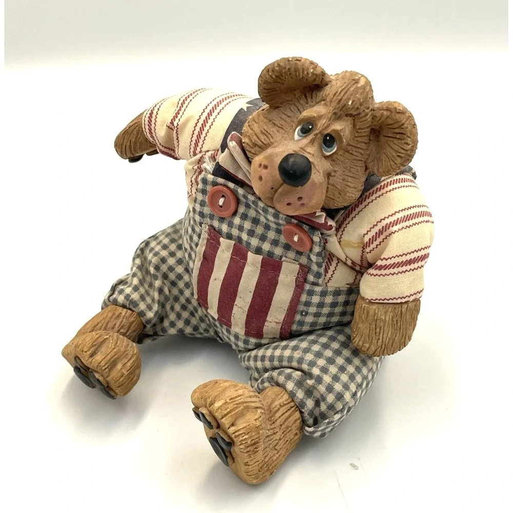 Vtg Russ Berrie Yankee Doodle Bear #2186 Shelf Sitter American‎ Flag Patriotic